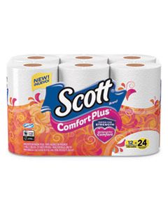 KCC47618 COMFORTPLUS TOILET PAPER, DOUBLE ROLL, BATH TISSUE, SEPTIC SAFE, 1-PLY, WHITE, 231 SHEETS/ROLL, 12 ROLLS/PACK
