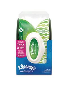 KCC48627PK WET WIPES SENSITIVE WITH ALOE AND VITAMIN E FOR HANDS AND FACE, 1-PLY, 20/PACK