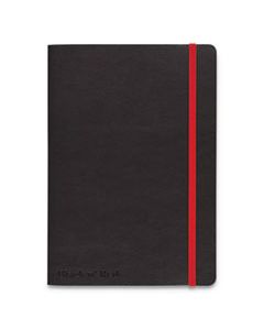 JDK400110530 FLEXIBLE CASEBOUND NOTEBOOKS, 1 SUBJECT, WIDE/LEGAL RULE, BLACK/RED COVER, 8.25 X 5.75, 72 SHEETS