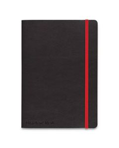 JDK400110530 FLEXIBLE CASEBOUND NOTEBOOKS, 1 SUBJECT, WIDE/LEGAL RULE, BLACK/RED COVER, 8.25 X 5.75, 72 SHEETS