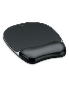 FEL9112101 GEL CRYSTALS MOUSE PAD WITH WRIST REST, 7.87" X 9.18", BLACK