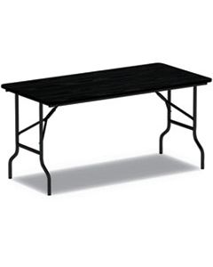 ALEFT724824BK WOOD FOLDING TABLE, 48W X 23 7/8D X 29H, BLACK