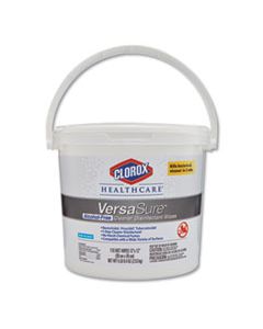 CLO31759EA VERSASURE CLEANER DISINFECTANT WIPES, 1-PLY, 12" X 12", WHITE, 110 TOWELS/BUCKET