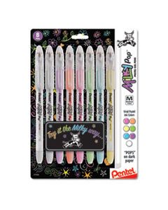 PENK98BP8M MILKY POP STICK GEL PEN, 0.8MM, ASSORTED INK, ASSORTED MILKY POP BARREL, 8/PACK