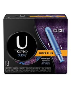 KCC15951 U BY KOTEX CLICK COMPACT TAMPONS, SUPER, 18/PACK