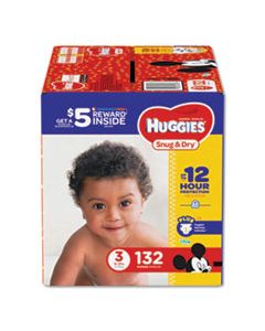 KCC43108 SNUG AND DRY DIAPERS, SIZE 3, 16 LBS TO 28 LBS, 132/PACK