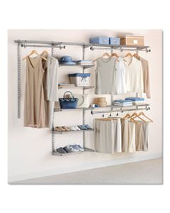 RCP3H8900TITNM CONFIGURATIONS CUSTOM CLOSET DELUXE KIT, 9 SHELVES, 48" TO 96"W X 16"D X 47.5"H, TITANIUM