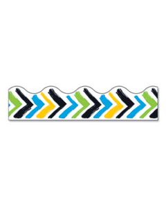 TEPT92645 TERRIFIC TRIMMERS PRINT BOARD TRIM, 2 1/4" X 41", BOLD STROKES CHEVRON, ASSORTED