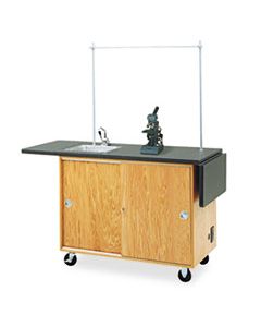 DVW4121K MOBILE LABORATORY TABLE, RECTANGULAR, 48W X 24D X 36H, BLACK