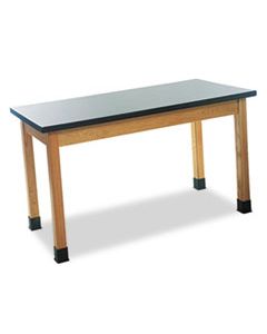 DVWP7101K30N SCIENCE TABLE, RECTANGULAR, 48W X 24D X 30H, BLACK/OAK