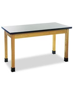 DVWP7601K30N SCIENCE TABLE, RECTANGULAR, 60W X 24D X 30H, BLACK/OAK