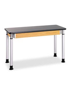 DVWP8101K ADJUSTABLE-HEIGHT TABLE, RECTANGULAR, 48W X 24D X 42H, BLACK