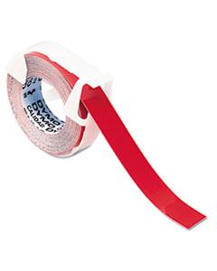 DYM520102 SELF-ADHESIVE GLOSSY LABELING TAPE FOR EMBOSSERS, 0.37" X 12 FT ROLL, RED