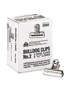 EPI2002LMR BULLDOG CLIPS, MEDIUM, NICKEL-PLATED, 36/BOX