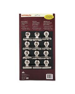 EPI2027 BULLDOG MAGNETIC CLIPS, 0.5", NICKEL-PLATED, 12/BOX