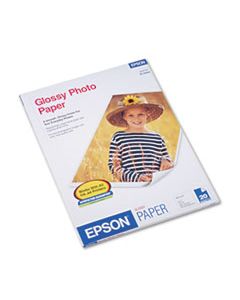 EPSS041141 GLOSSY PHOTO PAPER, 9.4 MIL, 8.5 X 11, GLOSSY WHITE, 20/PACK