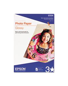 EPSS041143 GLOSSY PHOTO PAPER, 9.4 MIL, 13 X 19, GLOSSY WHITE, 20/PACK