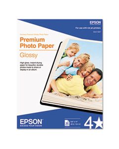 EPSS041667 PREMIUM PHOTO PAPER, 10.4 MIL, 8.5 X 11, HIGH-GLOSS WHITE, 50/PACK