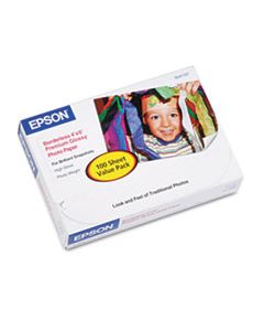 EPSS041727 PREMIUM PHOTO PAPER, 10.4 MIL, 4 X 6, HIGH-GLOSS WHITE, 100/PACK