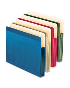 PFX90164 100% RECYCLED COLORED FILE POCKET, 3.5" EXPANSION, LETTER SIZE, ASSORTED, 4/PACK