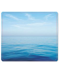 FEL5903901 RECYCLED MOUSE PAD, NONSKID BASE, 7 1/2 X 9, BLUE OCEAN