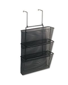 FEL75901 MESH PARTITION ADDITIONS THREE-FILE POCKET ORGANIZER, 12 5/8 X 16 3/4, BLACK