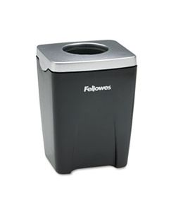 FEL8032801 OFFICE SUITES PAPER CLIP CUP, PLASTIC, 2 7/16 X 2 3/16 X 3 1/4, BLACK/SILVER