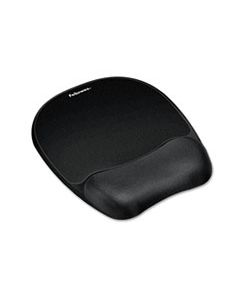 FEL9176501 MOUSE PAD W/WRIST REST, NONSKID BACK, 7 15/16 X 9 1/4, BLACK