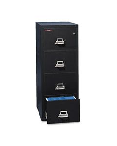 FIR41825CBL FOUR-DRAWER VERTICAL FILE, 17.75W X 25D X 52.75H, UL LISTED 350 FOR FIRE, LETTER, BLACK
