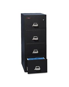 FIR42131CBL FOUR-DRAWER VERTICAL FILE, 20.81W X 31.56D X 52.75H, UL 350 FOR FIRE, LEGAL, BLACK