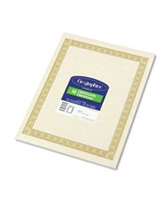 GEO21015 PARCHMENT PAPER CERTIFICATES, 8-1/2 X 11, NATURAL DIPLOMAT BORDER, 50/PACK