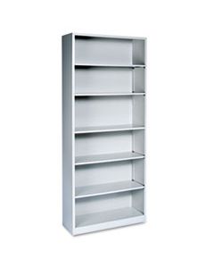 HONS82ABCQ METAL BOOKCASE, SIX-SHELF, 34-1/2W X 12-5/8D X 81-1/8H, LIGHT GRAY