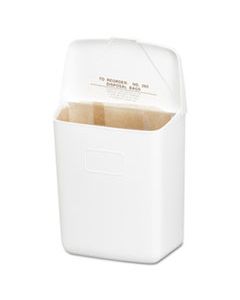 HOS250201W WALL MOUNT SANITARY NAPKIN RECEPTACLE-ABS, PPC PLASTIC, 1 GAL, WHITE