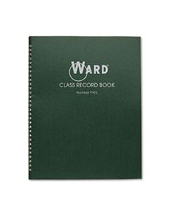 HUB910L CLASS RECORD BOOK, 38 STUDENTS, 9-10 WEEK GRADING, 11 X 8-1/2, GREEN