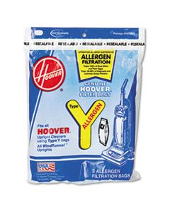 HVR4010100Y DISPOSABLE ALLERGEN FILTRATION BAGS FOR COMMERCIAL WINDTUNNEL VACUUM, 3PK/EA