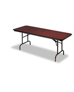 ICE55214 PREMIUM WOOD LAMINATE FOLDING TABLE, RECTANGULAR, 60W X 30D X 29H, MAHOGANY