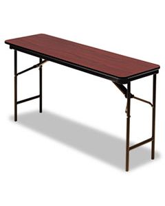 ICE55284 PREMIUM WOOD LAMINATE FOLDING TABLE, RECTANGULAR, 72W X 18D X 29H, MAHOGANY