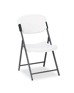 ICE64003 ROUGH 'N READY FOLDING CHAIR, PLATINUM SEAT/PLATINUM BACK, BLACK BASE