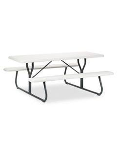 ICE65923 INDESTRUCTABLES TOO 1200 SERIES RESIN PICNIC TABLE, 72W X 30D, PLATINUM/GRAY