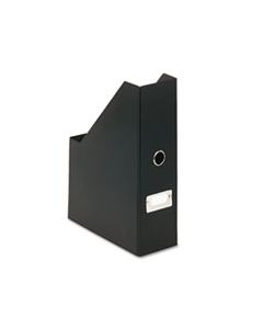 IDESNS01565 HEAVY-DUTY FIBERBOARD MAGAZINE FILE WITH PVC LAMINATE, 4" X 9 1/4" X 14", BLACK