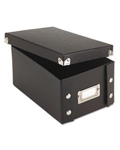 IDESNS01577 COLLAPSIBLE INDEX CARD FILE BOX, HOLDS 1,100 4 X 6 CARDS, BLACK