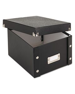 IDESNS01647 COLLAPSIBLE INDEX CARD FILE BOX, HOLDS 1,100 5 X 8 CARDS, BLACK