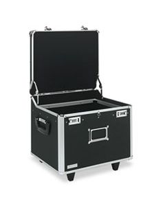 IDEVZ01270 LOCKING MOBILE FILE CHEST, LETTER/LEGAL FILES, 17.5" X 15.5" X 14.5", BLACK/CHROME