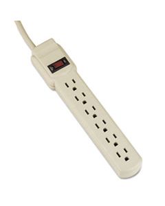 IVR73304 SIX-OUTLET POWER STRIP, 4-FOOT CORD, 1-15/16 X 10-3/16 X 1-3/16, IVORY