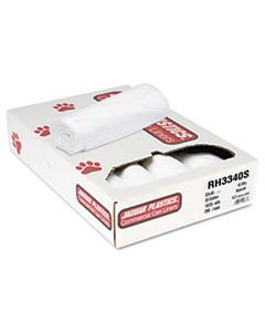 JAGRH3340S INDUSTRIAL STRENGTH COMMERCIAL CORELESS ROLL CAN LINERS, 33 GAL, 16 MICRONS, 33" X 40", NATURAL, 250/CARTON