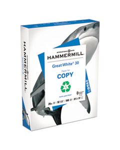HAM86700 GREAT WHITE 30 RECYCLED PRINT PAPER, 92 BRIGHT, 20LB, 8.5 X 11, WHITE, 500 SHEETS/REAM, 10 REAMS/CARTON