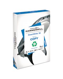 HAM86750 GREAT WHITE 30 RECYCLED PRINT PAPER, 92 BRIGHT, 20LB, 11 X 17, WHITE, 500/REAM