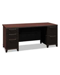 BSH2972MCA203 ENTERPRISE COLLECTION 72W DOUBLE PEDESTAL DESK, 70.13W X 28.63D X 29.75H, MOCHA CHERRY (BOX 2 OF 2)