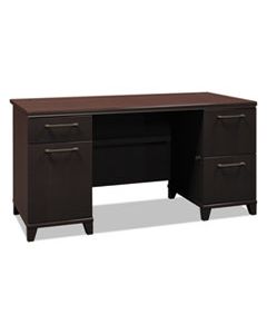 BSH2960MCA103 ENTERPRISE COLLECTION 60W DOUBLE PEDESTAL DESK, 60W X 28.63D X 29.75H, MOCHA CHERRY (BOX 1 OF 2)