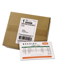 AVE27900 SHIPPING LABELS WITH PAPER RECEIPT BULK PACK, INKJET/LASER PRINTERS, 5.06 X 7.63, WHITE, 100/BOX